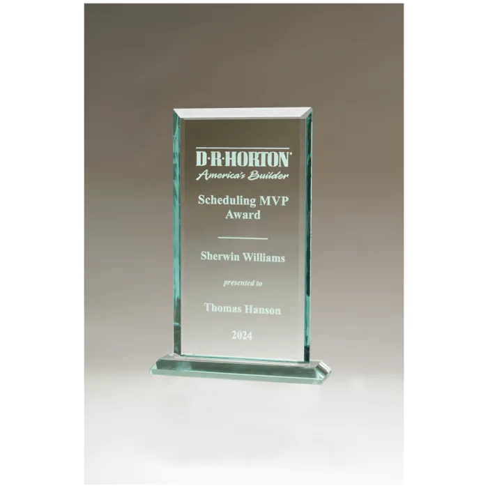 6 5/8" x 10" Apex Series Jade Glass Award
