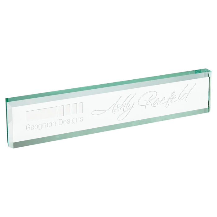 10" x 2" Jade Glass Desk Wedge