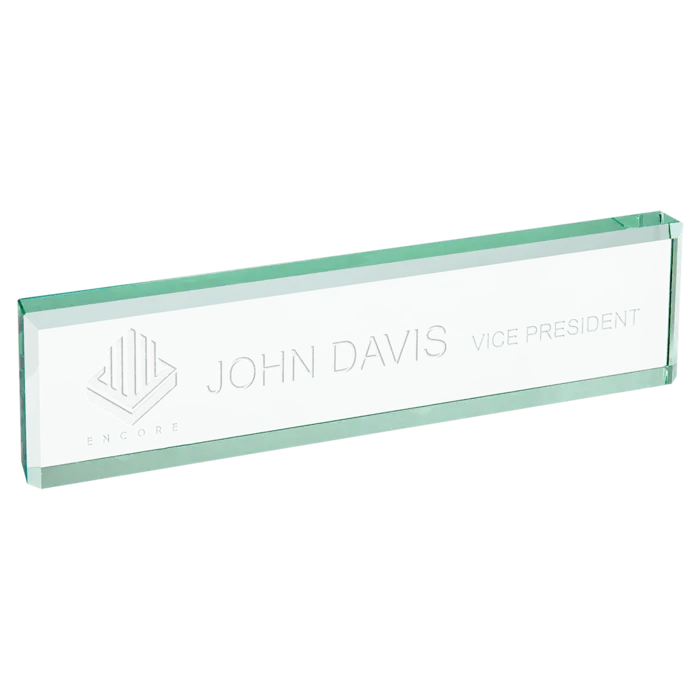 8" x 2" Jade Glass Desk Wedge