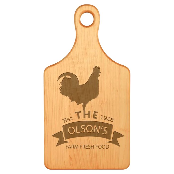 13 1/2" x 7" Maple Paddle Shaped Cutting Board