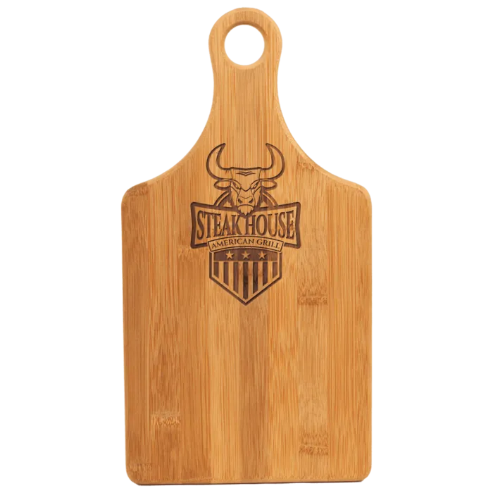 13 1/2" x 7" Bamboo Paddle Shape Cutting Board