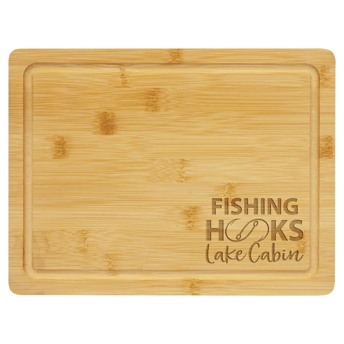 11 1/2" x 8 3/4" Bamboo Cutting Board with Drip Ring