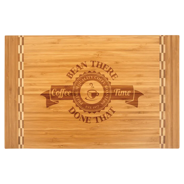 18 1/4" x 12" Bamboo Cutting Board with Butcher Block Inlay