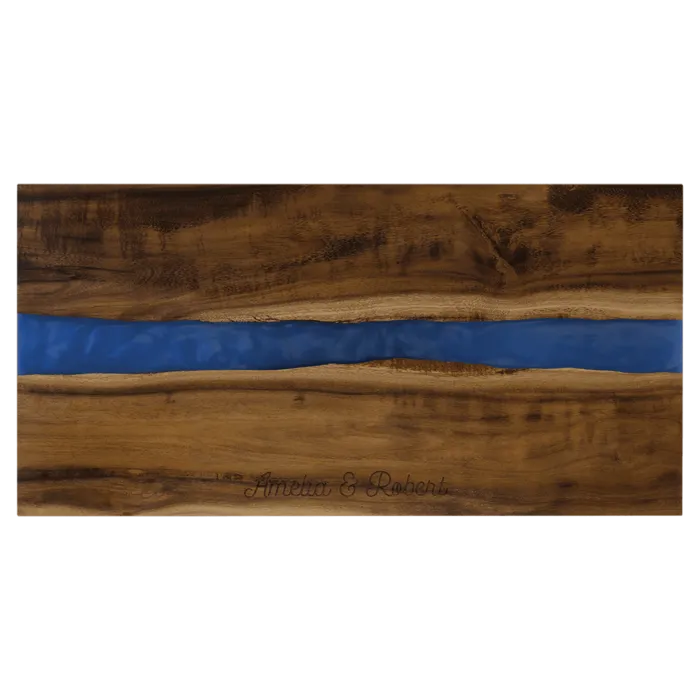 Acacia Serving Board with Blue Pearl Resin