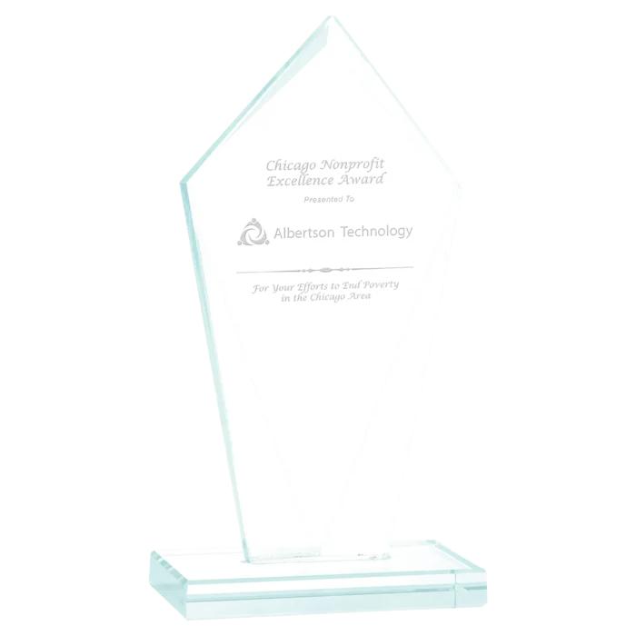 6 3/4" Diamond Jade Glass Award