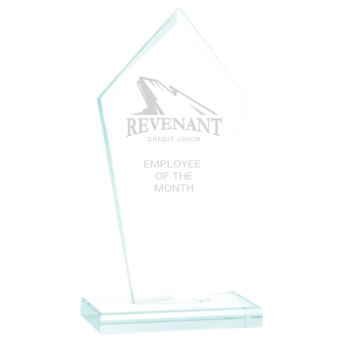 7 1/2" Diamond Jade Glass Award