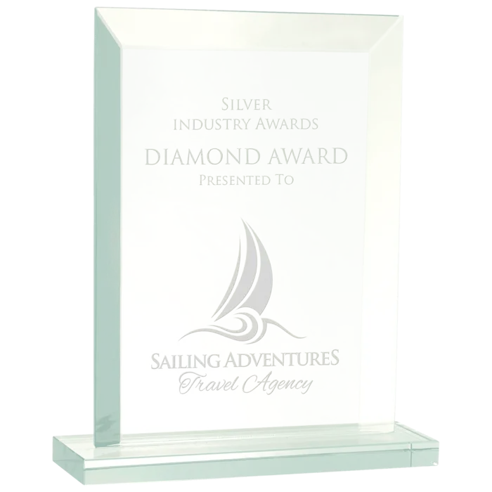7 3/4" Rectangle Jade Glass Award