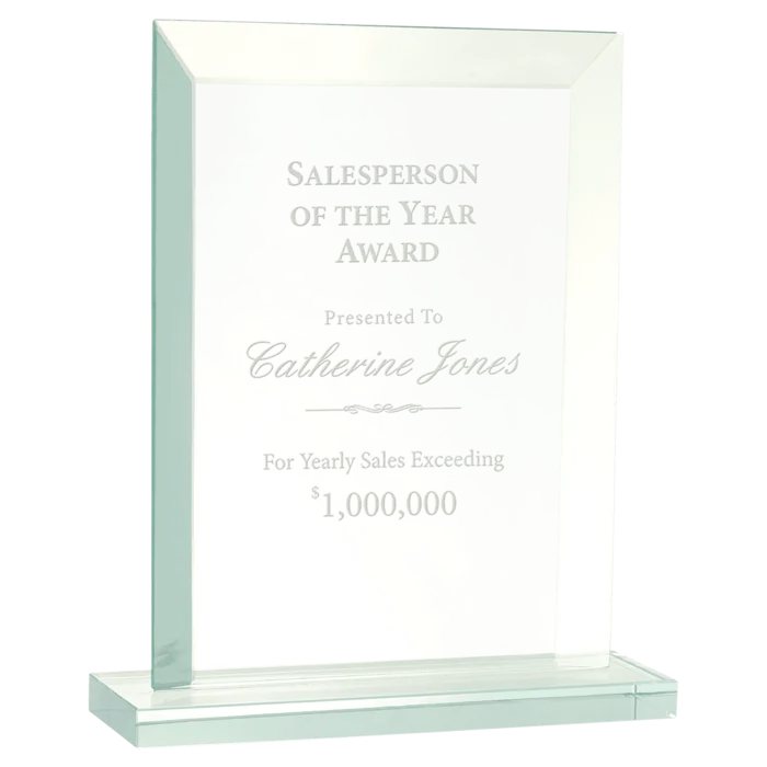 8 1/2" Rectangle Jade Glass Award