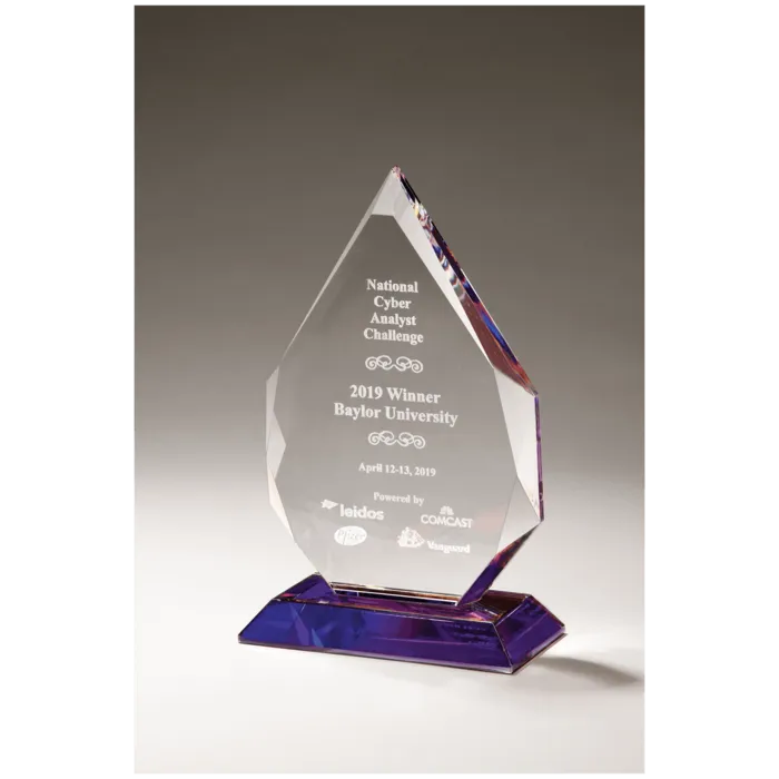 5 7/8" x 9 7/8" Flame Series Crystal with Prism-Effect Base