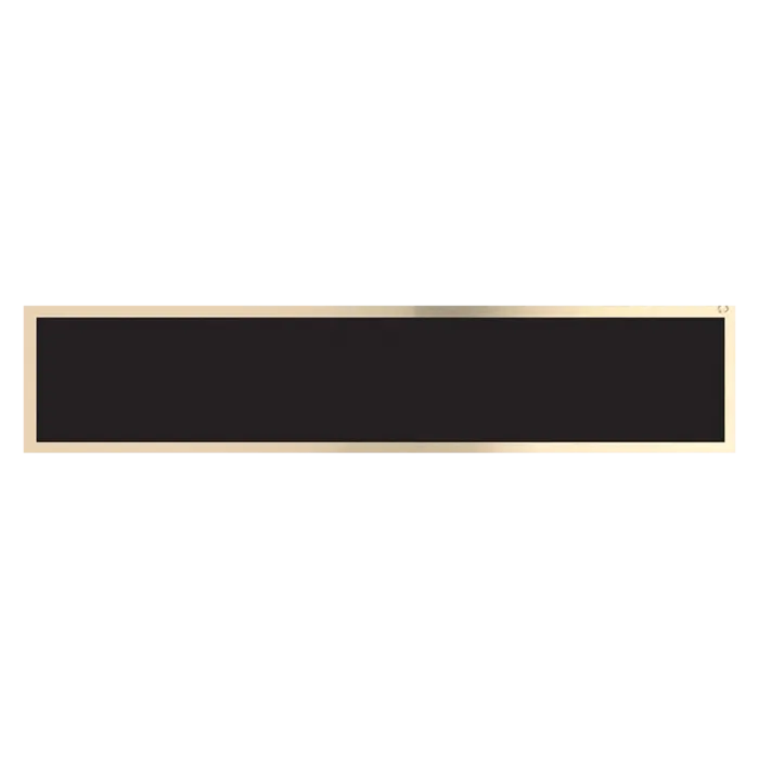 9 1/2" x 1 3/4" Black/Gold Brass Plate for 10 1/2" Desk Wedges