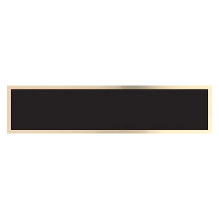 7 1/2" x 1 3/4" Black/Gold Brass Plate for 8 1/2" Desk Wedges