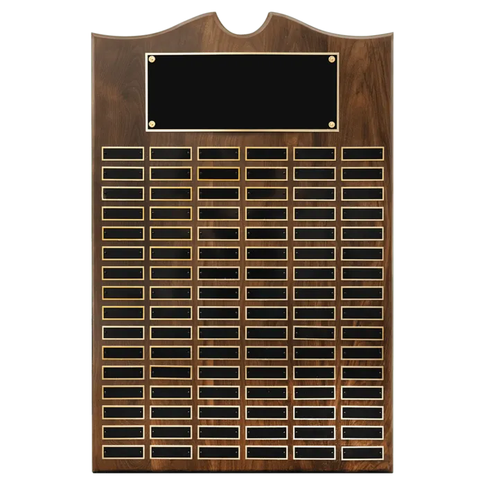 20" x 30" American Walnut Roster Plaque w/96 Plates