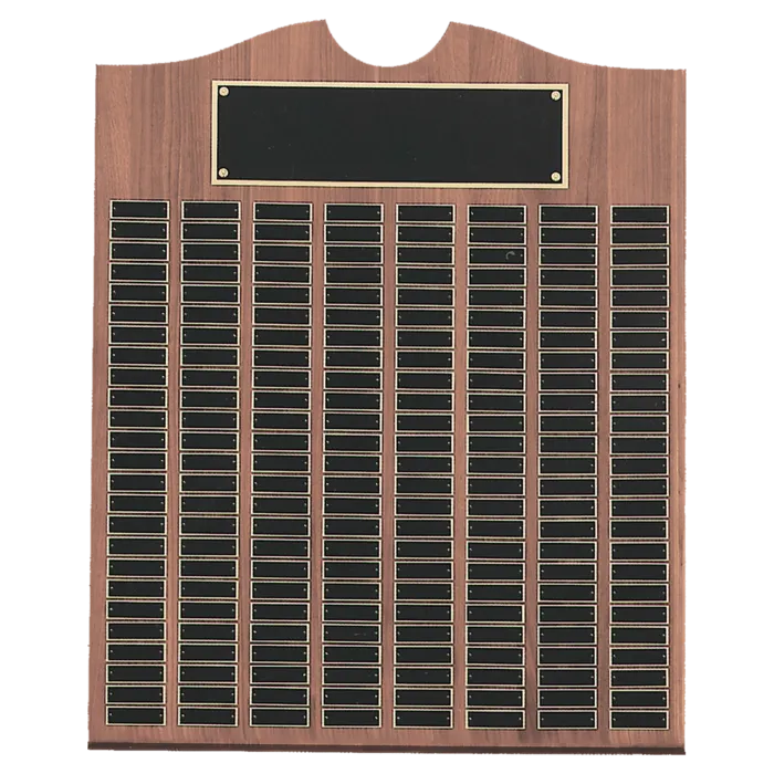 28" x 35" American Walnut Roster Plaque w/200 Plates