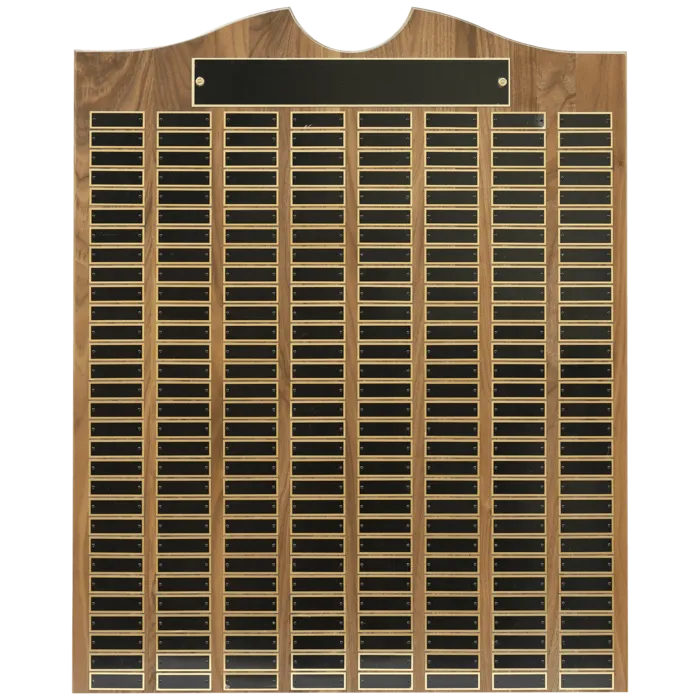 28" x 35" American Walnut Roster Plaque w/ 240 Plates