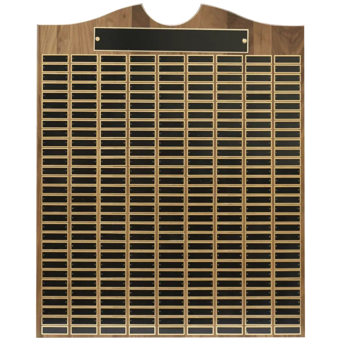 28" x 35" American Walnut Roster Plaque w/ 270 Plates