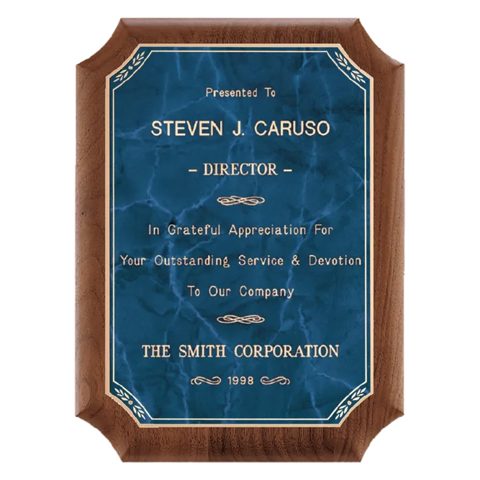 9" x 12" American Border Sapphire Marble LaserFX Plate