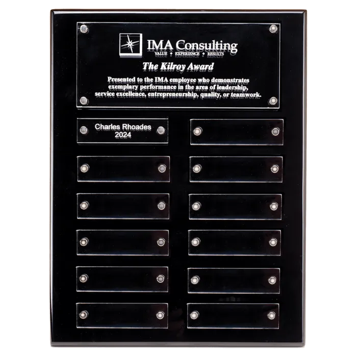 Black High Gloss Plaque with 12 Acrylic Engraving Plates