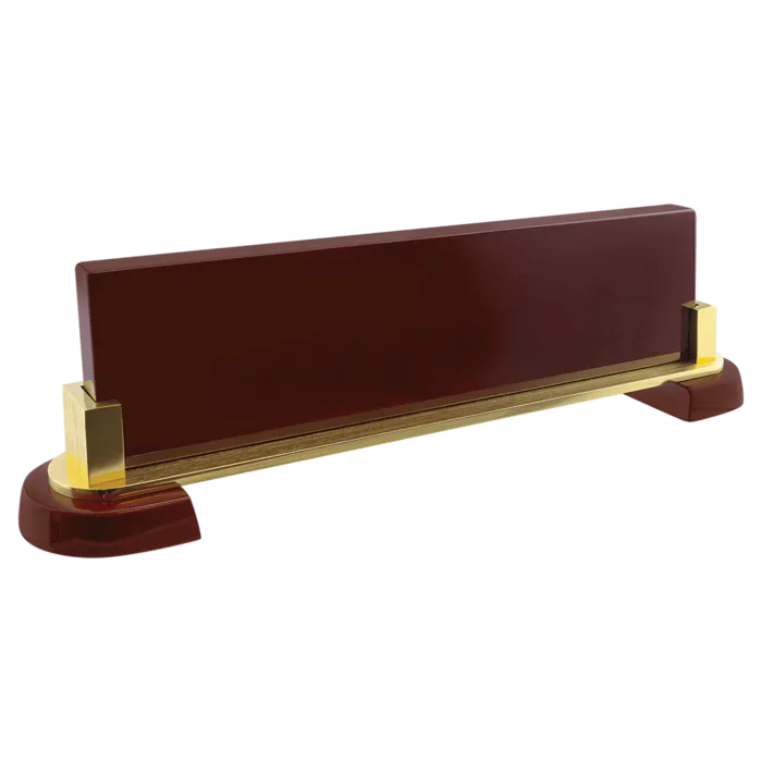 12 1/2" x 3 1/4" Rosewood Piano Finish and Metal Name Bar (NP10 Plate Sold Separately)